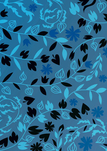蓝色花卉图案背景纹理