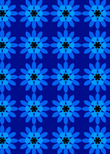 蓝色花卉图案无缝背景