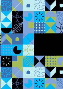 几何图案拼接的多彩背景