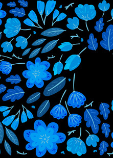 蓝色花卉图案背景纹理