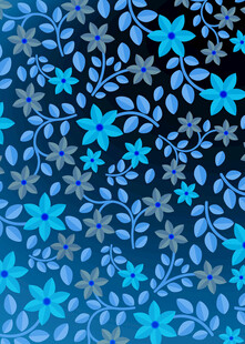 蓝色花卉图案背景纹理