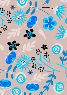 蓝黑花卉图案背景设计