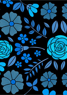 蓝色花卉图案背景设计