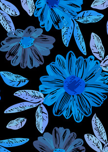 蓝色花卉图案背景设计