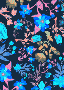 多彩花卉图案背景纹理