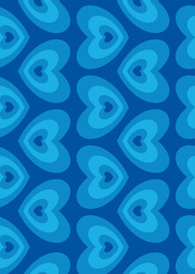 蓝色爱心图案无缝背景