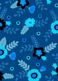 蓝色花卉图案背景纹理