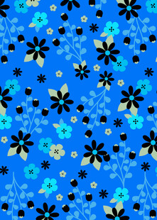 蓝色花卉图案背景纹理
