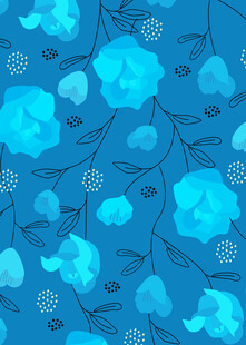 蓝色花卉图案背景纹理