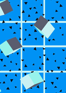 蓝色背景几何图案抽象图