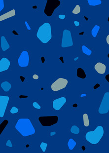 蓝色几何碎片抽象背景图