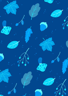 蓝色梦幻树叶图案背景