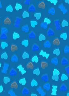 蓝色心形图案背景纹理