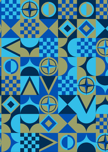 几何图案蓝色系无缝背景