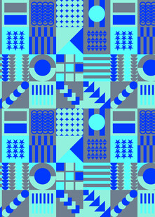 蓝调几何图案纹理背景