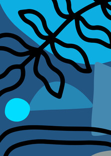 抽象几何风植物图案背景