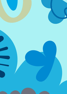 清新蓝调抽象图案元素