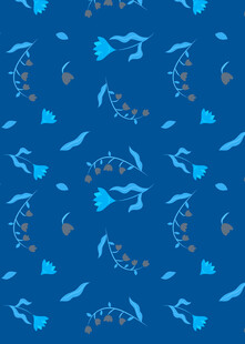 蓝色海洋生物无缝图案