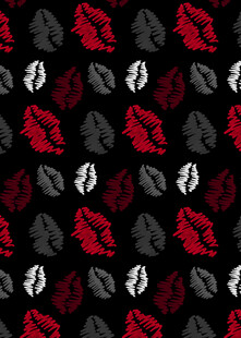 红黑嘴唇图案无缝背景