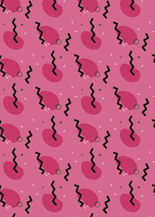 粉色背景的简约图案设计