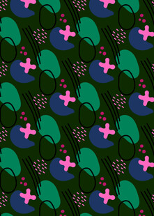 绿色背景的多彩图案设计