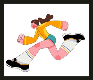 活力女孩奋力奔跑