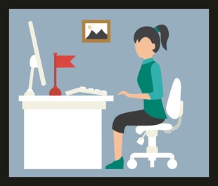 办公女性专注工作场景