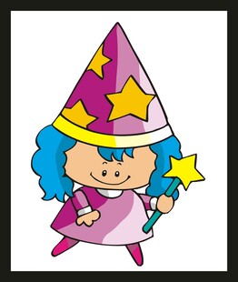 可爱小女巫手持魔法星