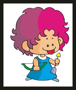 手持蜡烛的可爱卷发女孩