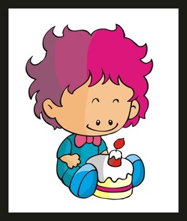 可爱萌娃与生日蛋糕