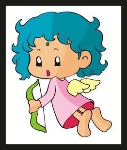 可爱小天使持弓飞翔