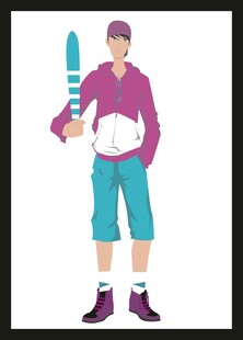 手持球拍与球的运动者