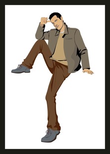 时尚男士动感姿势展示