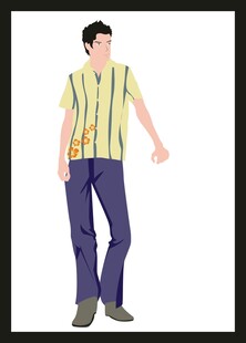 穿着条纹衣的男性形象