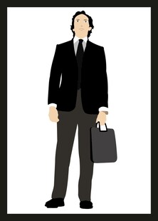 商务男士拎包站立形象