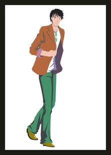 时尚穿搭男士行走姿态