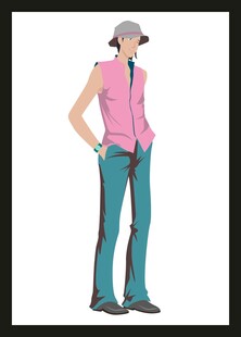 时尚穿搭的卡通人物形象