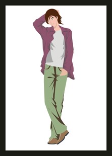 时尚穿搭的卡通人物形象