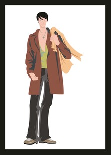 时尚情侣温暖相依