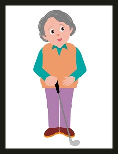 打高尔夫的老年女性