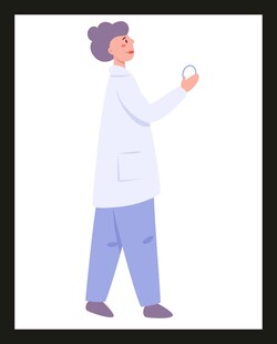 科学家手持试管做实验