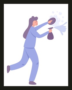 女士手持喷雾清洁镜子