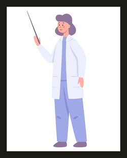 医生持教鞭讲解医学知识