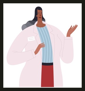 穿白大褂的女性医生形象