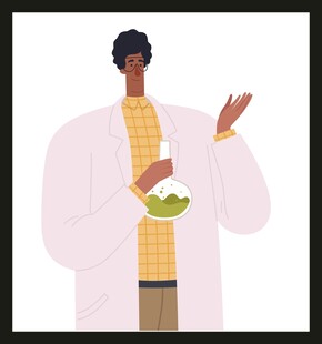 科学家手持器皿做实验