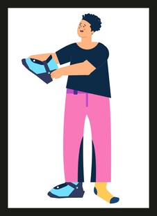 男子专注擦鞋瞬间