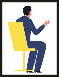 坐着的商务人士手势动作