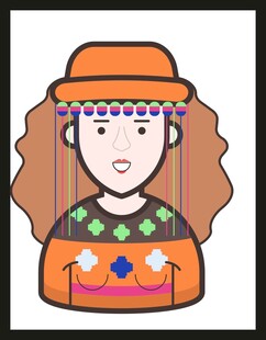 民族风女性头像插画