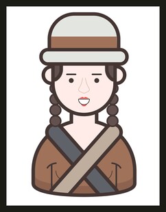 戴帽辫发的传统服饰人物