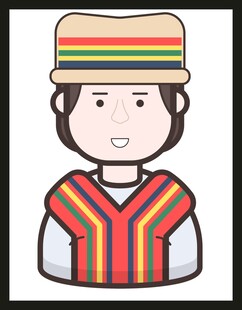 穿着传统服饰的卡通人物